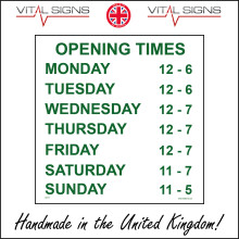 (600 x 600mm - 24 x 24, 5mm Heavy Duty Foamex Foamboard) GE731 Opening Times Monday Tuesday Wednesday days and hours business shop Sign