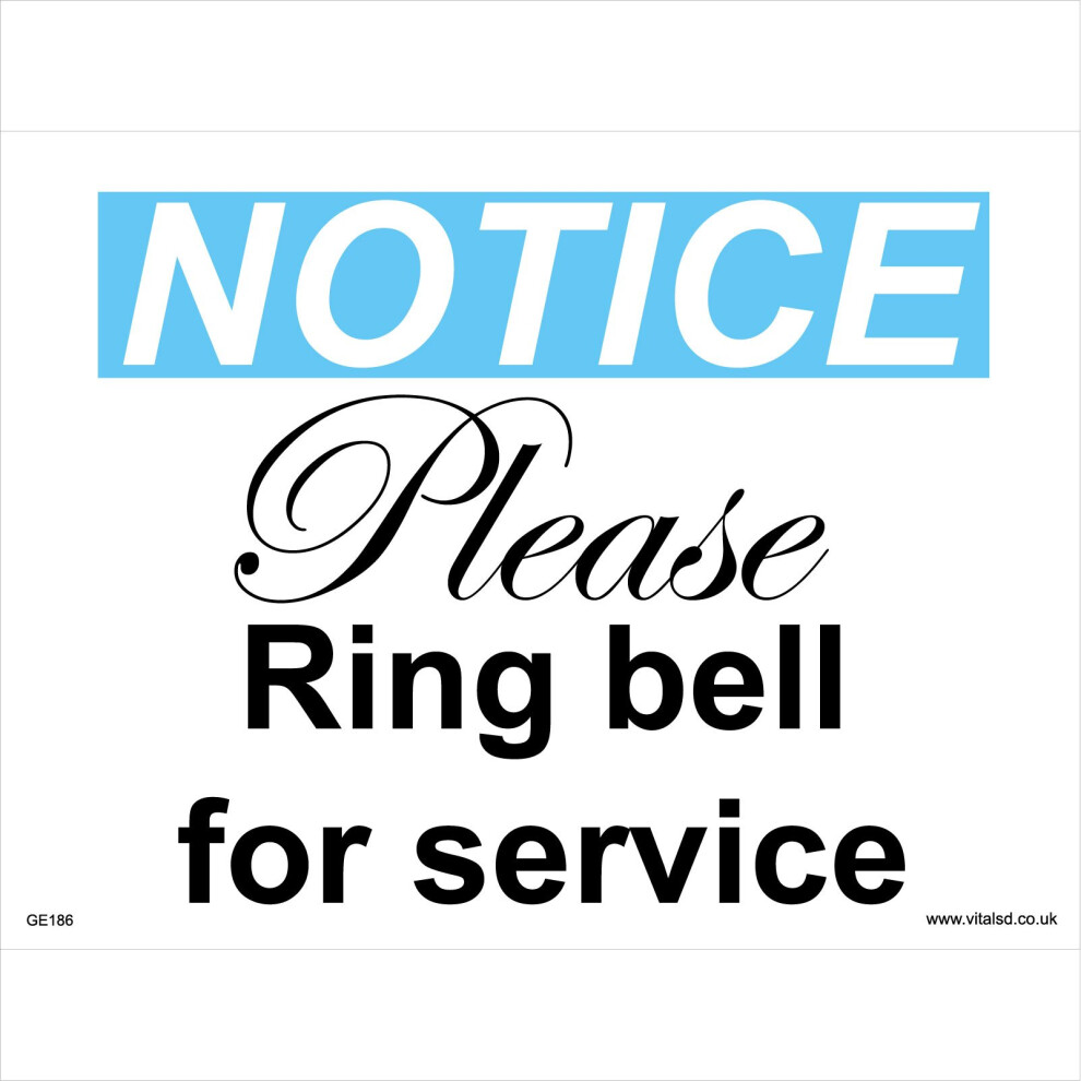 (400 x 300mm - 16 x 12, Magnetic - Vehicle Grade) GE186 Notice Please Ring Bell For Service SIGN assistance reception departure-image-OPC-P5WF6R6-NEW