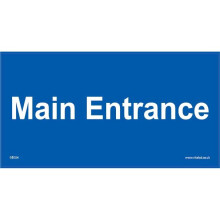 (450 x 150mm - 18 x 6, Sticker / Sav - White Background) GE024 Main Entrance SIGN Door Plaque passage way in shops office public building