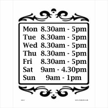 (400 x 600mm - 16 x 24, 3mm Standard Foamex Foamboard) GE162 Opening Times SIGN display notice workplace cafe shop restaurant hours