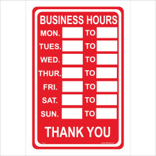 (450 x 600mm - 18 x 24, Dibond / Composite Aluminium) GE334 Business Hours SIGN tea coffee shop sign open closed times cafe