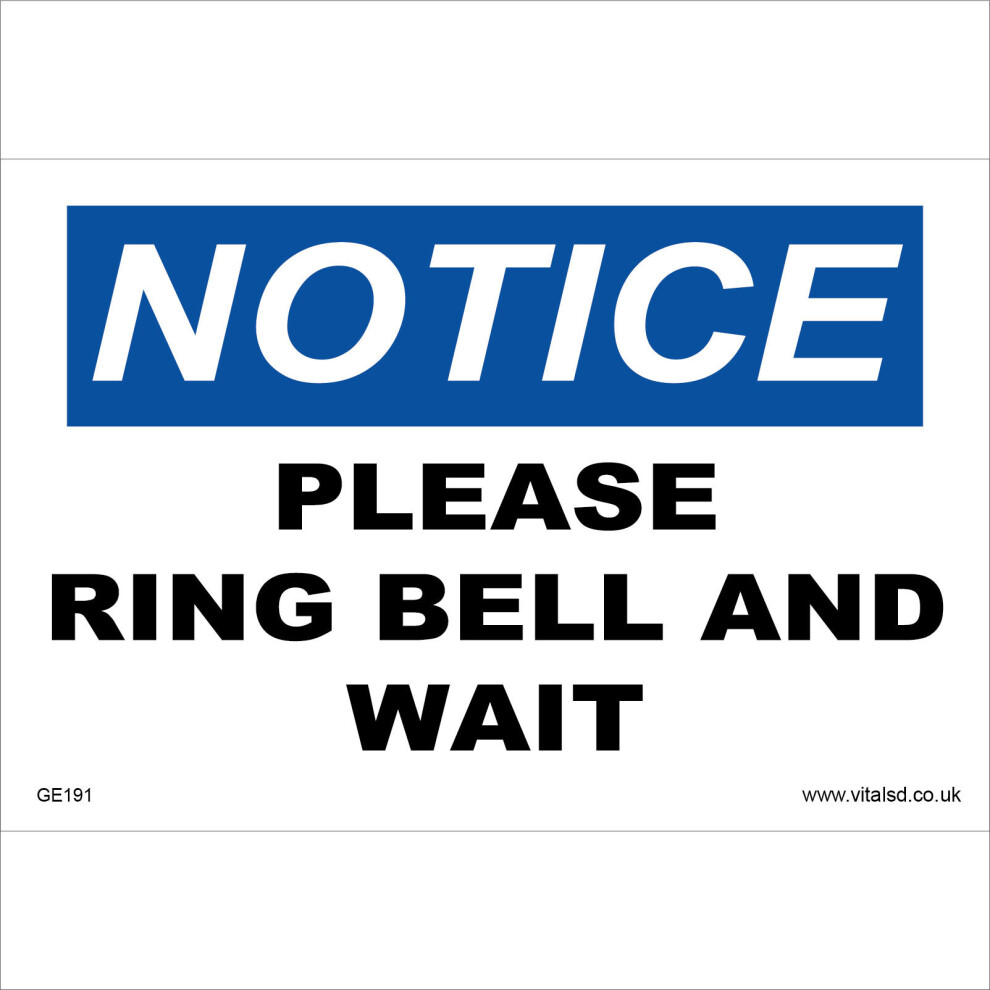 (300 x 400mm - 12 x 16, 10mm Extra Heavy Duty Foamex Foamboard) GE191 Notice Please Ring Bell And Wait SIGN attention reception desk ring call-image-OPC-P5WFGJZ-NEW
