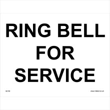 (600 x 400mm - 24 x 16, 1mm Pvc Foamex) GE182 Ring Bell For Service SIGN assistance garden garage help reception admin