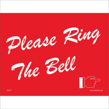 (150 x 100mm - 6 x 4, Sticker / Sav - White Background) GE477 Please Ring The Bell SIGN call attention deliveries counter workplace