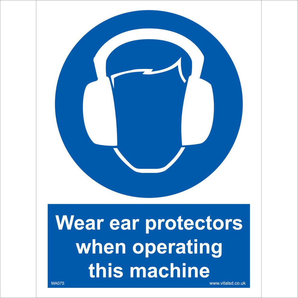 (450 x 600mm - 18 x 24, 10mm Extra Heavy Duty Foamex Foamboard) MA075 Wear Ear Protectors When Operating This Machine SIGN factory industry-image-OPC-P5WFW89-NEW