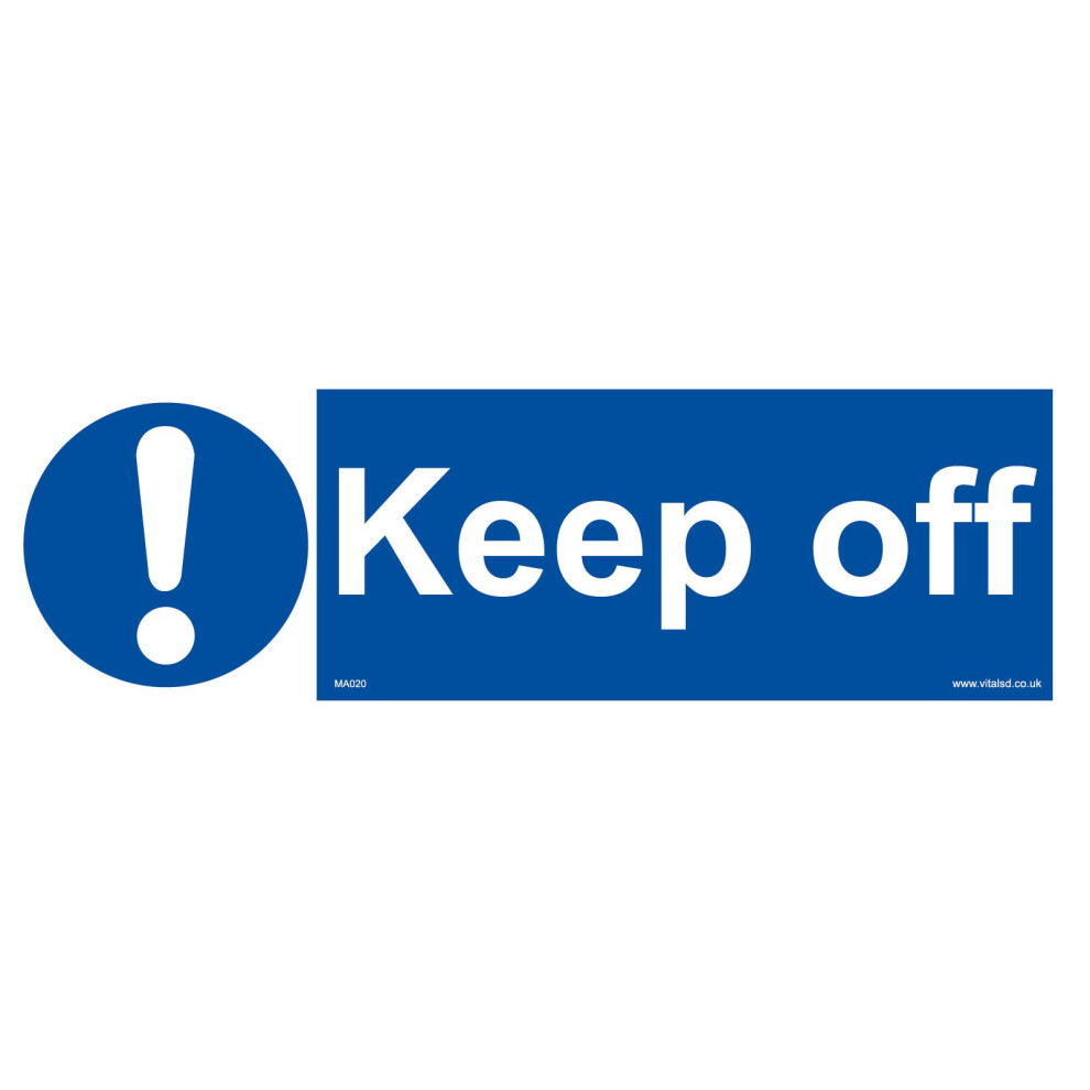 (300 x 100mm - 12 x 4, 3mm Standard Foamex Foamboard) MA020 Keep Off SIGN designated areas grass equipment visitors employees public-image-OPC-P5WFTQ2-NEW
