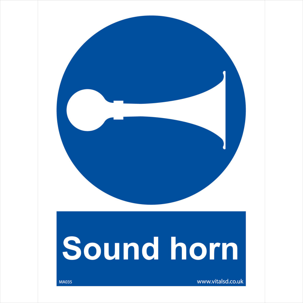 (450 x 600mm - 18 x 24, 5mm Heavy Duty Foamex Foamboard) MA035 Sound Horn SIGN honk alarm warning sound workplace building site beware-image-OPC-P5WFXK2-NEW