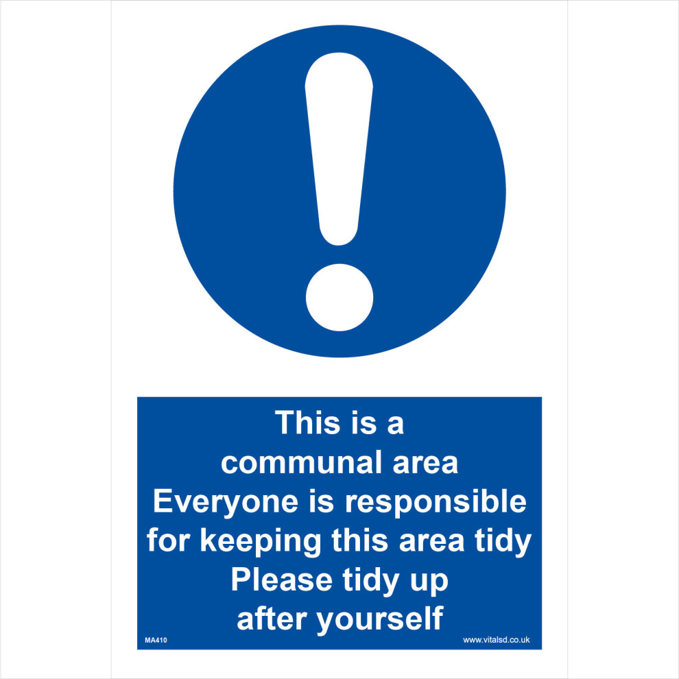 (450 x 600mm - 18 x 24, Magnetic - Vehicle Grade) MA410 This Is A Communal Area SIGN public workplace litter rubbish staff-image-OPC-P5WFVYW-NEW