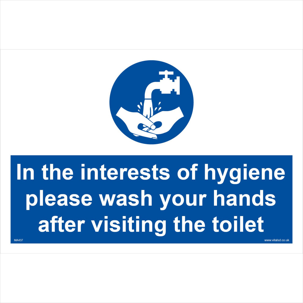 (150 x 100mm - 6 x 4, Dibond / Composite Aluminium) MA437 Please Wash Your Hands After Visiting The Toilet SIGN ladies gents loo wc-image-OPC-P5WFX97-NEW