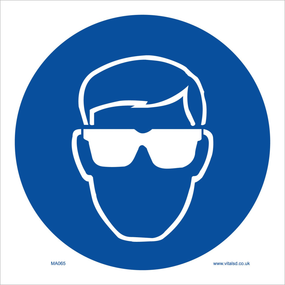 (150 x 150mm - 6 x 6, Sticker / Sav - White Background) MA065 Eye Protection SIGN glasses visibility workplace hazards dust goggles-image-OPC-P5WG75Y-NEW