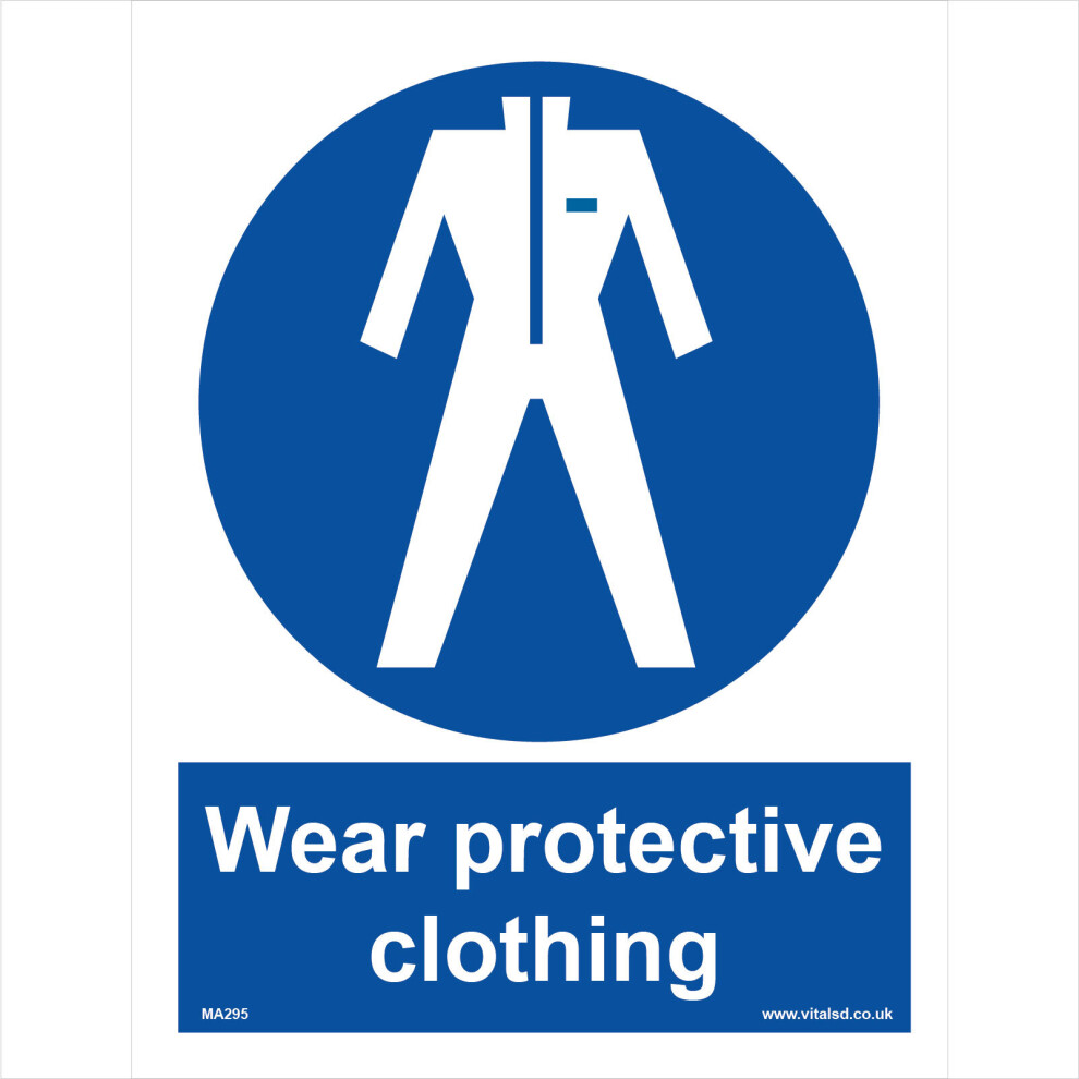 (150 x 200mm - 6 x 8, 3mm Standard Foamex Foamboard) MA295 Wear Protective Clothing SIGN boiler suit overalls coveralls apron helmet-image-OPC-P5WG627-NEW