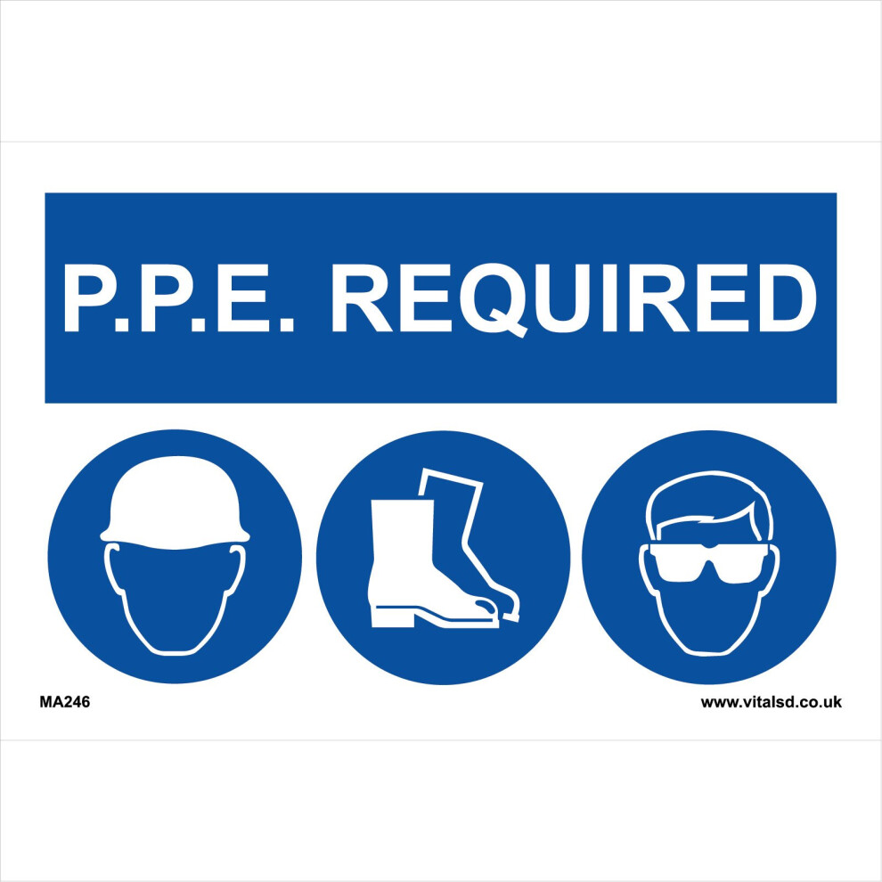 (400 x 300mm - 16 x 12, Magnetic - Vehicle Grade) MA246 PPE Required SIGN protective equipment hats boots clothes construction-image-OPC-P5WG8NS-NEW
