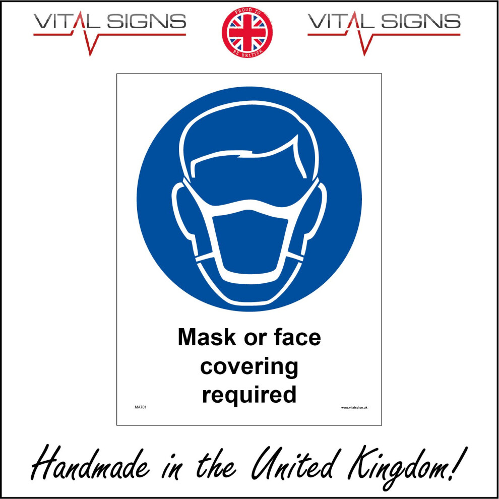 (400 x 600mm - 16 x 24, 10mm Extra Heavy Duty Foamex Foamboard) MA701 Mask Or Face Covering Required Sign Construction Commercial Workplace-image-OPC-P5WG8Q9-NEW