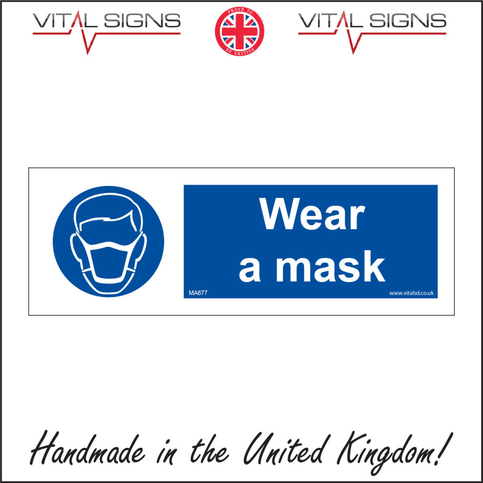 (150 x 50mm - 6 x 2, 1mm Pvc Foamex) MA677 Wear A Maks Sign Protection Public Transport Hygiene Travel Work Place-image-OPC-P5WGHHQ-NEW