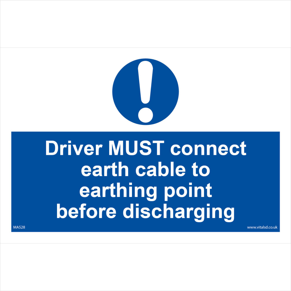 (600 x 450mm - 24 x 18, 3mm Standard Foamex Foamboard) MA528 Drivers Must Connect Earth Cable To Earthing Point Before Discharging Sign-image-OPC-P5WGJS6-NEW