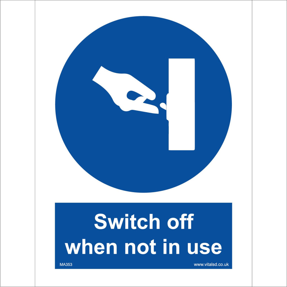 (400 x 600mm - 16 x 24, Magnetic - Vehicle Grade) MA353 Switch Off When Not In Use SIGN turn switch button knob light machine