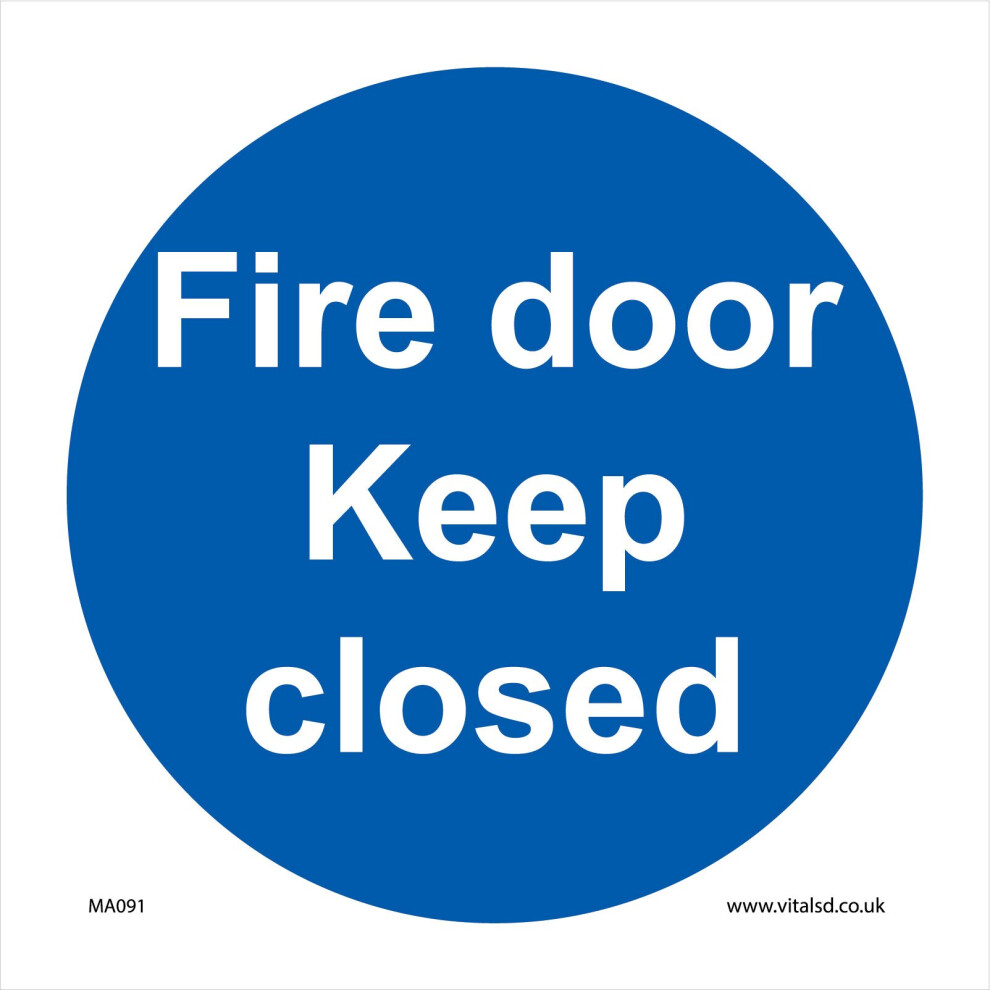 (300 x 300mm - 12 x 12, 10mm Extra Heavy Duty Foamex Foamboard) MA091 Fire Door Keep Closed SIGN electric automatic alarm workplace slide bolt-image-OPC-P5WGCCJ-NEW