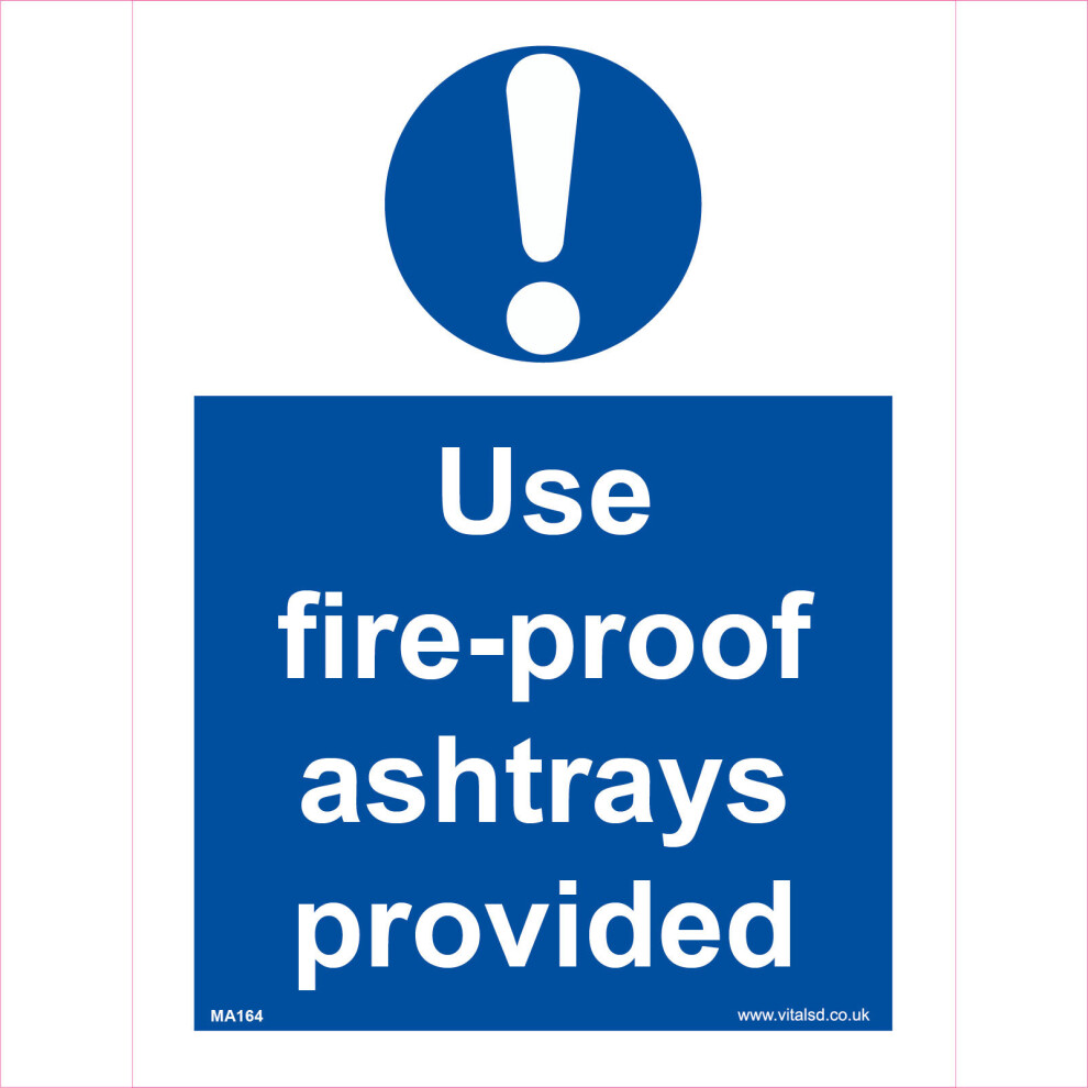 (400 x 600mm - 16 x 24, 1mm Pvc Foamex) MA164 Use Fire-Proof Ashtrays Provided SIGN cigarette butts ash factory industry-image-OPC-P5WH2TK-NEW