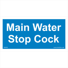 (200 x 100mm - 8 x 4, 3mm Standard Foamex Foamboard) MA492 Main Water Stop Cock SIGN plumbing valve hydrant faucet tap workplace