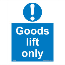 (100 x 150mm - 4 x 6, 1mm Pvc Foamex) MA443 Goods Lift Only SIGN freight no passengers people riding elevator