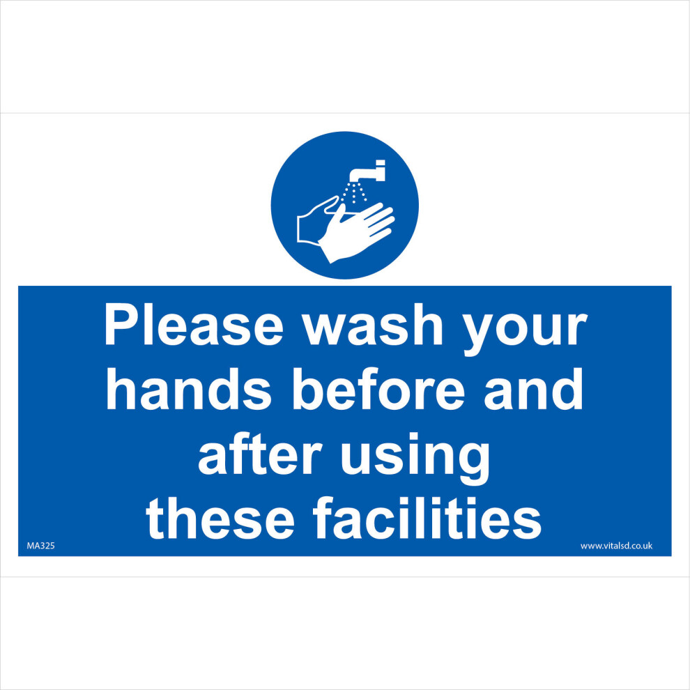 (150 x 100mm - 6 x 4, 10mm Extra Heavy Duty Foamex Foamboard) MA325 Please Wash Your Hands Before And After Using These Facilities SIGN loo wc-image-OPC-P5WHBFD-NEW