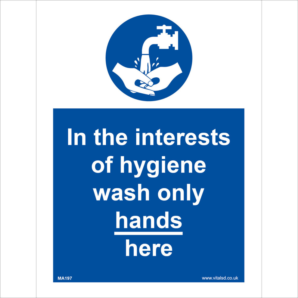 (100 x 150mm - 4 x 6, 5mm Heavy Duty Foamex Foamboard) MA197 In The Interest Of Hygiene Wash Only Hands Here SIGN toilet loo wc sink-image-OPC-P5WHCCQ-NEW