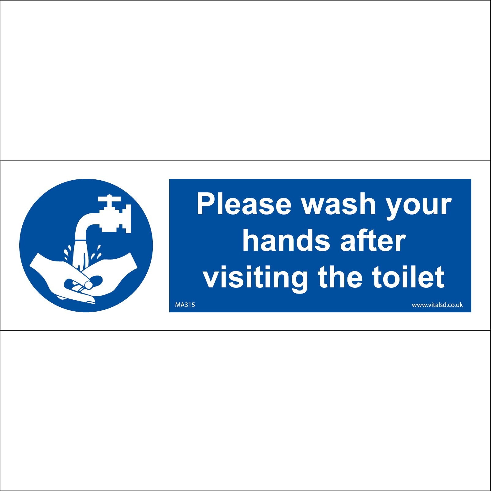 (450 x 150mm - 18 x 6, 1mm Pvc Foamex) MA315 Please Wash Your Hands ...