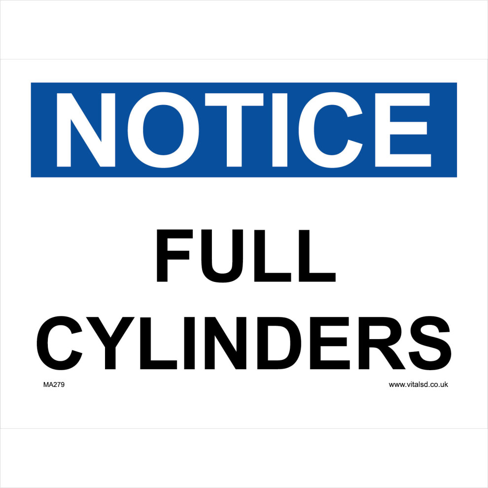 (600 x 400mm - 24 x 16, 10mm Extra Heavy Duty Foamex Foamboard) MA279 Notice Full Cylinders SIGN construction building site gas can cannister-image-OPC-P5WHKGW-NEW