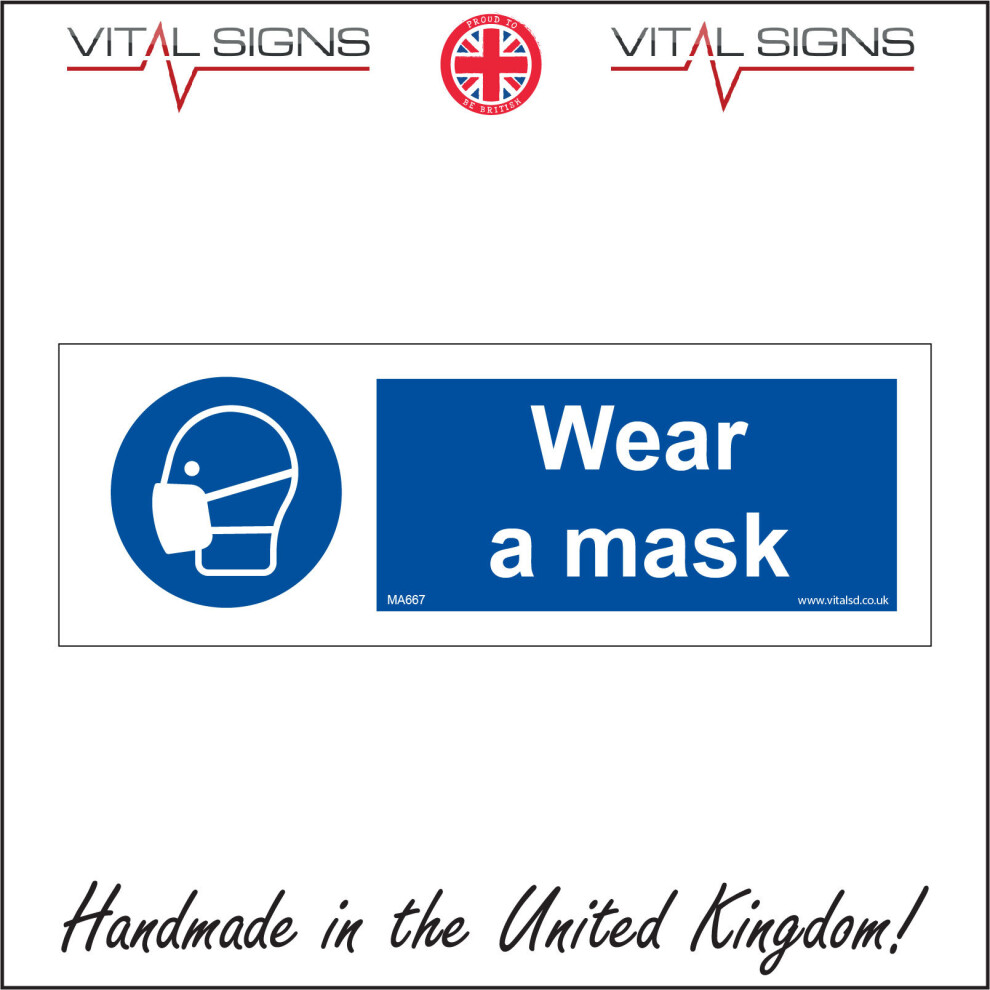 (300 x 100mm - 12 x 4, 1mm Pvc Foamex) MA667 Wear A Maks Sign Safety Virus Shop Public Transport Street Health Medical-image-OPC-P5WHGNC-NEW