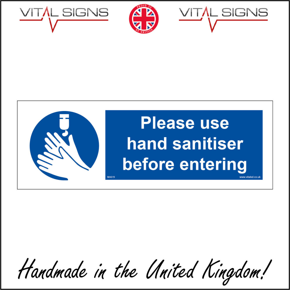 (150 x 50mm - 6 x 2, 10mm Extra Heavy Duty Foamex Foamboard) MA619 Please Use Hand Sanitiser Before Entering Cleaner SIGN Disease sick-image-OPC-P5WHQCK-NEW