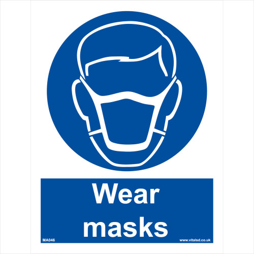 (450 x 600mm - 18 x 24, Dibond / Composite Aluminium) MA046 Wear Masks ...