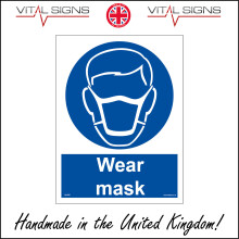 (100 x 150mm - 4 x 6, Magnetic - Vehicle Grade) MA686 Wear Maks Sign Face Scarf Cough Cold School Workplace Medical Virus