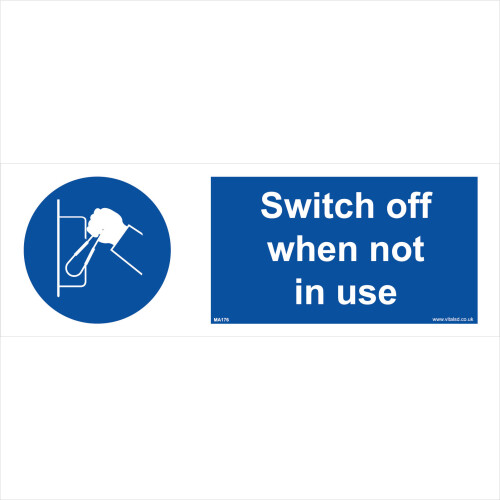 (150 x 50mm - 6 x 2, 1mm Pvc Foamex) MA176 Switch Off When Not In Use ...