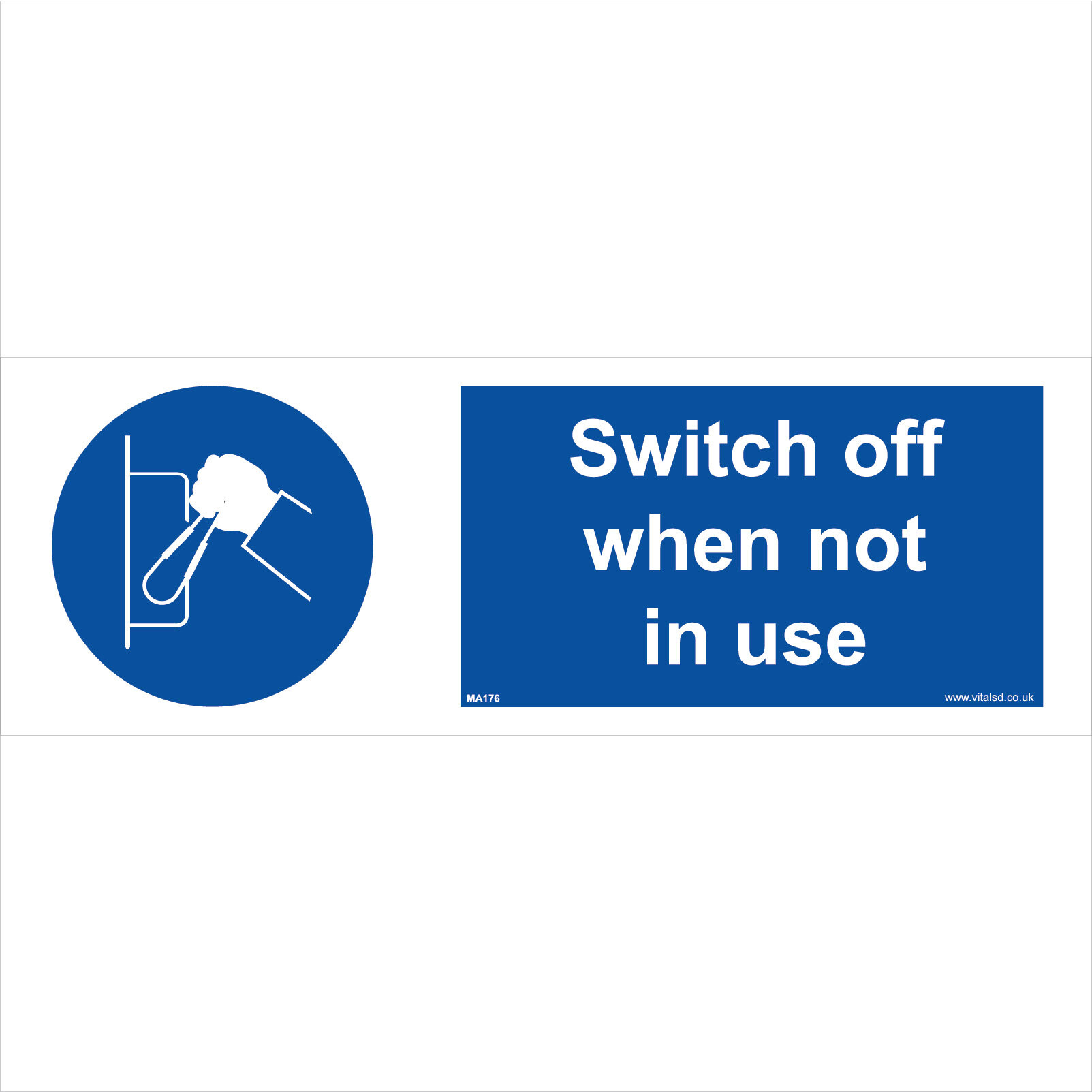 (150 x 50mm - 6 x 2, 1mm Pvc Foamex) MA176 Switch Off When Not In Use ...