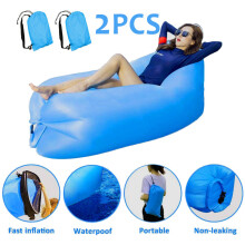 2pcs Inflatable Lounger Sofa Beach Camping Sleeping Air Sofa Lightweight Portable Folding Lazy Lounger Bed for Travel Picnic Outdoor