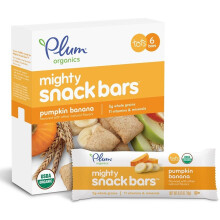 Plum Organics, Tots, Mighty, Snack Bars, Pumpkin Banana, 6 Bars, 19g