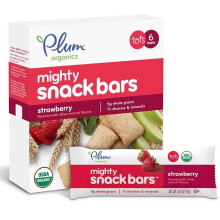Plum Organics, Biscoitos de Snack Poderosos, Tots, Morango, 6 Biscoitos, 0.67 oz (19 g) Cada