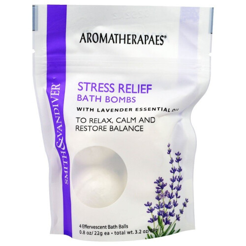 Smith & Vandiver, 4 Stress Relief Bath Bombs with Lavender Essential