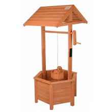 Gr8 Garden Wooden Wishing Well Bucket Planter & Garden Ornament