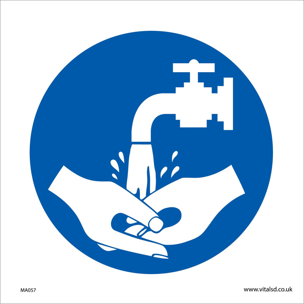 (1200 x 1200mm - 47 x 47, 3mm Standard Foamex Foamboard) MA057 Wash Hands SIGN soap cleanse workplace toilet kitchen washroom loo sink-image-OPC-P5WJ2MB-NEW