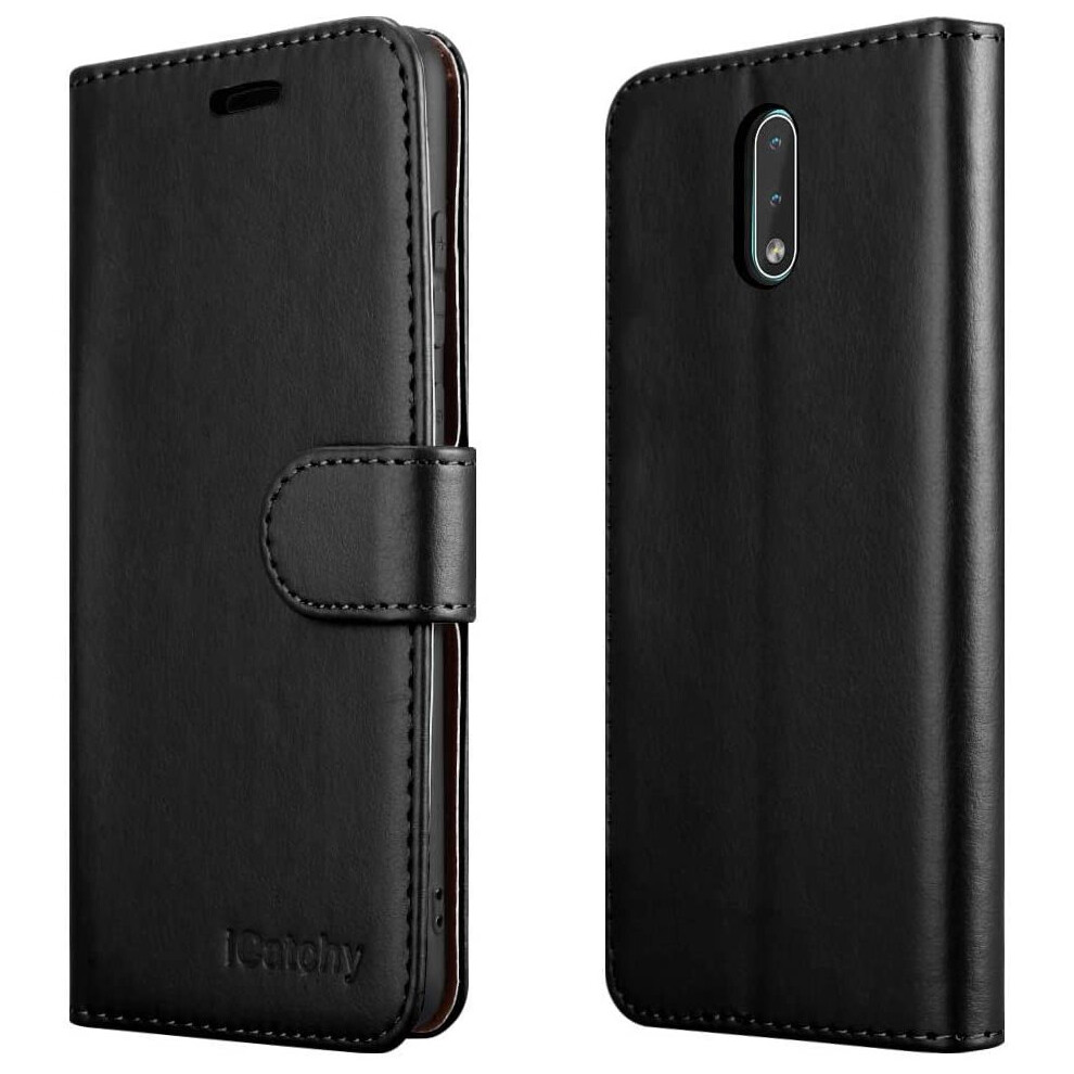 Icatchy (Black) For Nokia 2.3 Phone Wallet Book Leather Case Black