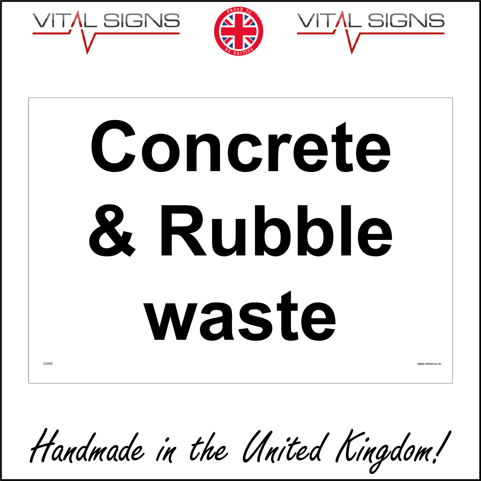 (300 x 200mm - 12 x 8, 1mm Pvc Foamex) CS249 Concrete & Rubble Waste ...