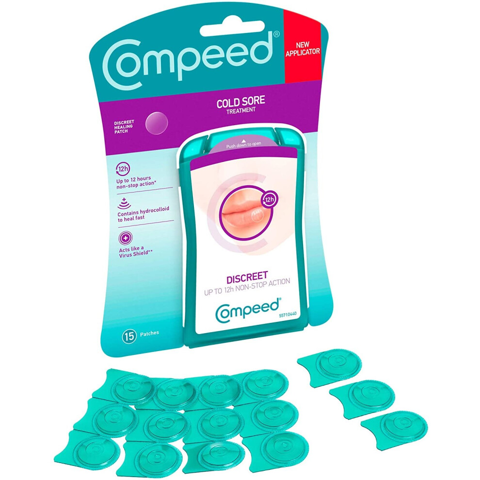 Compeed Invisible Cold Sore Patch, 45 Patches, natural healing mechanism (3 Packs of 15)