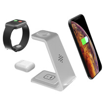 (Apple iPhone) 3 In 1 Qi Wireless Charging Station - Charger Stand / Dock