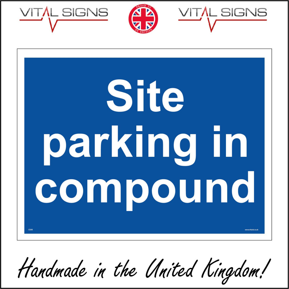 (400 x 300mm - 16 x 12, 3mm Standard Foamex Foamboard) CS305 Site Parking In Compound Construction Building Visitors Workers Staff Sign-image-OPC-P5WJKXG-NEW