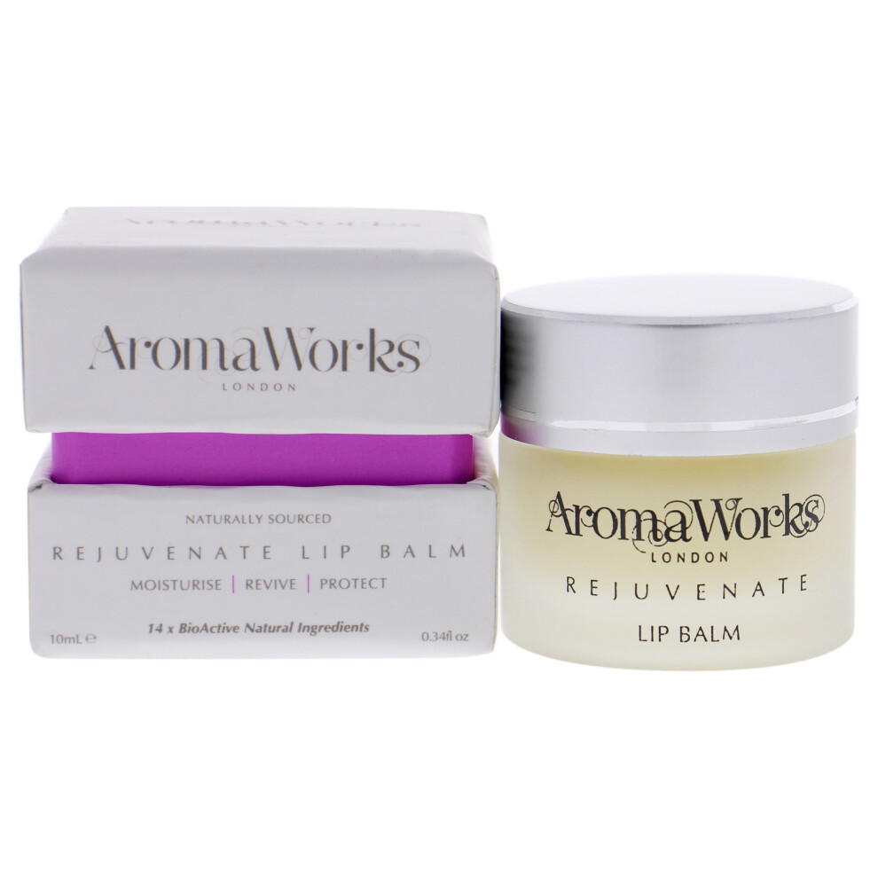 AromaWorks Rejuvenate Lip Balm  - Moisturize, Revive & Protect Lips - Naturally Sourced Ingredients - Natural, Vegan, Cruelty Free - .34oz