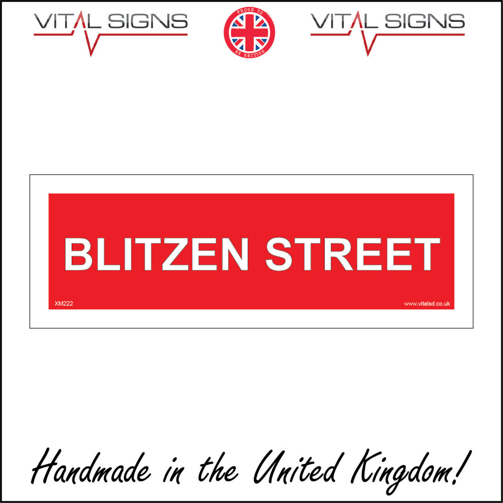 (600 x 200mm - 24 x 8, Magnetic - Vehicle Grade) XM222 Blitzen Street Sign Christmas Novelty Street Road Home Decoration Gift red-image-OPC-P5WKMX9-NEW