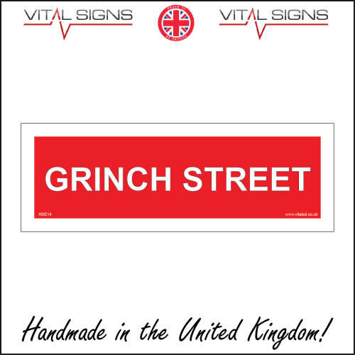 (600 x 200mm - 24 x 8, Magnetic - Vehicle Grade) XM214 Grinch Street Sign Christmas Novelty Street Road Home Decoration Gift red