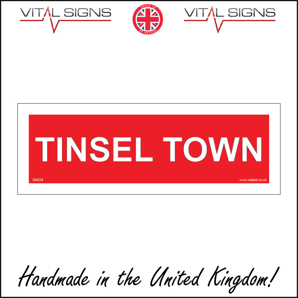 (300 x 100mm - 12 x 4, Magnetic - Vehicle Grade) XM224 Tinsel Town Sign Christmas Novelty Street Road Home Decoration Gift red-image-OPC-P5WKN2C-NEW