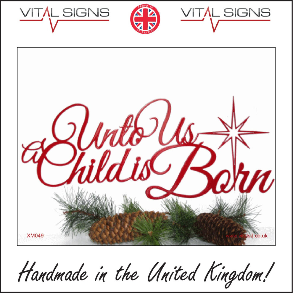 (300 x 200mm - 12 x 8, Sticker / Sav - White Background) UNTO US A CHILD IS BORN SIGN XM049 STICKER RIGID INDOOR OUTDOOR-image-OPC-P5WKQK2-NEW
